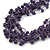Multistrand Violet Ceramic Bead Cotton Cord Necklace - 58cm Long - view 4