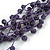 Multistrand Violet Ceramic Bead Cotton Cord Necklace - 58cm Long - view 5