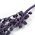 Multistrand Violet Ceramic Bead Cotton Cord Necklace - 58cm Long - view 6