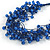 Multistrand Blue Ceramic Bead Cotton Cord Necklace - 58cm Long - view 4