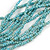 Statement Multistrand Light Blue Glass Bead, Brown Wood Bead Necklace - 110cm L - view 7