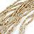 Statement Multistrand Antique White Glass Bead, Brown Wood Bead Necklace - 110cm L - view 5