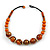 Chunky Colour Fusion Wood Bead Necklace (Orange, Gold, Black) - 48cm Long - view 3