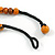 Chunky Colour Fusion Wood Bead Necklace (Orange, Gold, Black) - 48cm Long - view 6