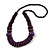 Deep Purple Wood Bead Necklace - 70cm Long - view 3