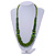 Lime Green Wood Bead Necklace - 66cm Long - view 2