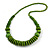 Lime Green Wood Bead Necklace - 66cm Long