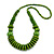 Lime Green Wood Bead Necklace - 66cm Long - view 4