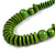 Lime Green Wood Bead Necklace - 66cm Long - view 3