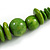 Lime Green Wood Bead Necklace - 66cm Long - view 5