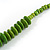 Lime Green Wood Bead Necklace - 66cm Long - view 6