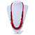 Red Wood Bead Necklace - 70m Long - view 2