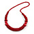 Red Wood Bead Necklace - 70m Long - view 4