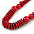 Red Wood Bead Necklace - 70m Long - view 3