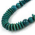 Dark Teal Wood Bead Necklace - 70cm Long - view 4