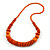 Orange Wood Bead Necklace - 68cm Long - view 4