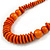 Orange Wood Bead Necklace - 68cm Long - view 2