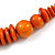 Orange Wood Bead Necklace - 68cm Long - view 5