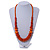 Orange Wood Bead Necklace - 68cm Long - view 3