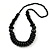 Black Wood Bead Necklace - 70cm Long - view 3