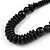 Black Wood Bead Necklace - 70cm Long - view 4