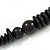 Black Wood Bead Necklace - 70cm Long - view 5