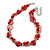 Exquisite Faux Pearl & Shell Composite Silver Tone Link Necklace In Red - 44cm L/ 7cm Ext - view 2