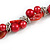 Exquisite Faux Pearl & Shell Composite Silver Tone Link Necklace In Red - 44cm L/ 7cm Ext - view 4