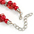 Exquisite Faux Pearl & Shell Composite Silver Tone Link Necklace In Red - 44cm L/ 7cm Ext - view 5