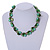 Exquisite Faux Pearl & Shell Composite Silver Tone Link Necklace In Green - 44cm L/ 7cm Ext - view 4