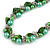 Exquisite Faux Pearl & Shell Composite Silver Tone Link Necklace In Green - 44cm L/ 7cm Ext - view 2