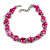 Exquisite Faux Pearl & Shell Composite Silver Tone Link Necklace In Pink - 44cm L/ 7cm Ext - view 3