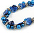 Exquisite Faux Pearl & Shell Composite Silver Tone Link Necklace In Blue - 44cm L/ 7cm Ext - view 4