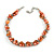 Exquisite Faux Pearl & Shell Composite Silver Tone Link Necklace In Orange - 44cm L/ 7cm Ext - view 3