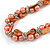 Exquisite Faux Pearl & Shell Composite Silver Tone Link Necklace In Orange - 44cm L/ 7cm Ext - view 4
