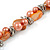 Exquisite Faux Pearl & Shell Composite Silver Tone Link Necklace In Orange - 44cm L/ 7cm Ext - view 5