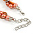 Exquisite Faux Pearl & Shell Composite Silver Tone Link Necklace In Orange - 44cm L/ 7cm Ext - view 6