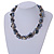 Exquisite Faux Pearl & Shell Composite Silver Tone Link Necklace In Grey - 44cm L/ 7cm Ext - view 2