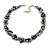 Exquisite Faux Pearl & Shell Composite Silver Tone Link Necklace In Grey - 44cm L/ 7cm Ext - view 3