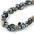 Exquisite Faux Pearl & Shell Composite Silver Tone Link Necklace In Grey - 44cm L/ 7cm Ext - view 4