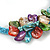 Stunning Light Blue Glass Bead with Multicoloured Shell Floral Motif Necklace - 48cm Long - view 5