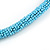 Stunning Light Blue Glass Bead with Multicoloured Shell Floral Motif Necklace - 48cm Long - view 6