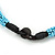 Stunning Light Blue Glass Bead with Multicoloured Shell Floral Motif Necklace - 48cm Long - view 7