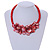 Stunning Glass Bead with Shell Floral Motif Necklace In Red - 48cm Long - view 2