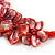 Stunning Glass Bead with Shell Floral Motif Necklace In Red - 48cm Long - view 5