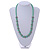 Light Green Glass Bead with Silver Tone Metal Wire Element Necklace - 64cm L/ 4cm Ext - view 2