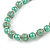 Light Green Glass Bead with Silver Tone Metal Wire Element Necklace - 64cm L/ 4cm Ext - view 3