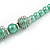 Light Green Glass Bead with Silver Tone Metal Wire Element Necklace - 64cm L/ 4cm Ext - view 4