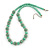 Light Green Glass Bead with Silver Tone Metal Wire Element Necklace - 64cm L/ 4cm Ext - view 5