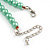 Light Green Glass Bead with Silver Tone Metal Wire Element Necklace - 64cm L/ 4cm Ext - view 7